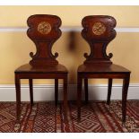 PAIR OF REGENCY MAHOGANY HALL CHAIRS