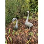TWO EARLY 20TH-CENTURY CAST IRON GEESE