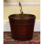 GEORGE III MAHOGANY AND BRASS BOUND BUCKET