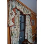 TWO PAIRS OF SILK MOIRE CURTAINS