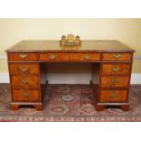 19TH-CENTURY WALNUT PEDESTAL WRITING DESK