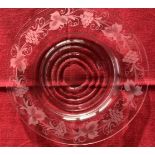 7 ENGRAVED GLASS WINE COASTERS