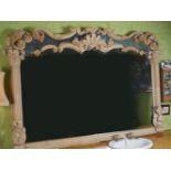 LARGE WILLIAM IV PINE OVERMANTLE MIRROR