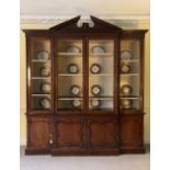 19TH-CENTURY MAHOGANY BREAKFRONT BOOKCASE