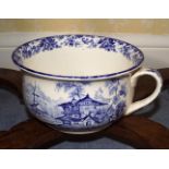19TH-CENTURY BLUE AND WHITE CHAMBER POT