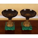 PAIR OF REGENCY GILT BRONZE TAZZAS