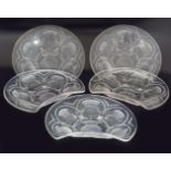 SET OF 5 ART CRYSTAL DISHES