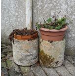 PAIR OF WEATHERED CHIMNEY LINERS
