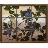 PAIR OF ART NOUVEAU STAINED GLASS PANELS