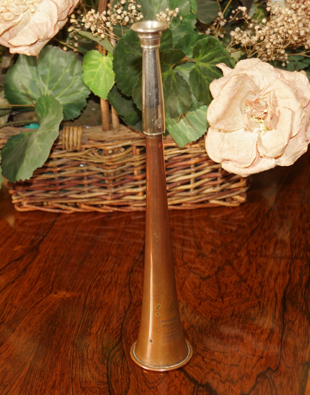 BRASS AND COPPER HUNTING HORN