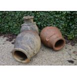 LOT OF 3 LARGE TERRACOTTA AMPHORA