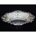 EDWARDIAN EMBOSSED SILVER-PLATED DISH