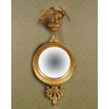 IRISH REGENCY PERIOD GILT FRAMED CONVEX MIRROR