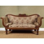 REGENCY PERIOD MAHOGANY LIBRARY SETTEE