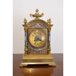 19TH-CENTURY ORMOLU AND CLOISONNE MANTLE CLOCK