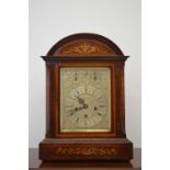 EDWARIAN MAHOGANY AND INLAID BRACKET CLOCK