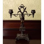 PAIR OF REGENCY BRASS CANDELABRAS