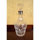 SILVER MOUNTED CRYSTAL DECANTER