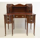 EDWARDIAN MAHOGANY AND INLAID WRITING DESK