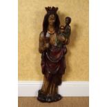 POLYCHROME CARVED WOOD STATUE