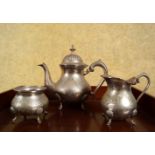 3 PIECE INDIAN SILVER TEA SERVICE