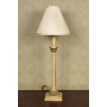 PAIR OF CREAM STEMMED TABLE LAMPS
