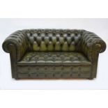 HIDE UPHOLSTERED CHESTERFIELD SETTEE