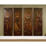 SET OF FOUR 19TH-CENTURY PAINTED PANELS