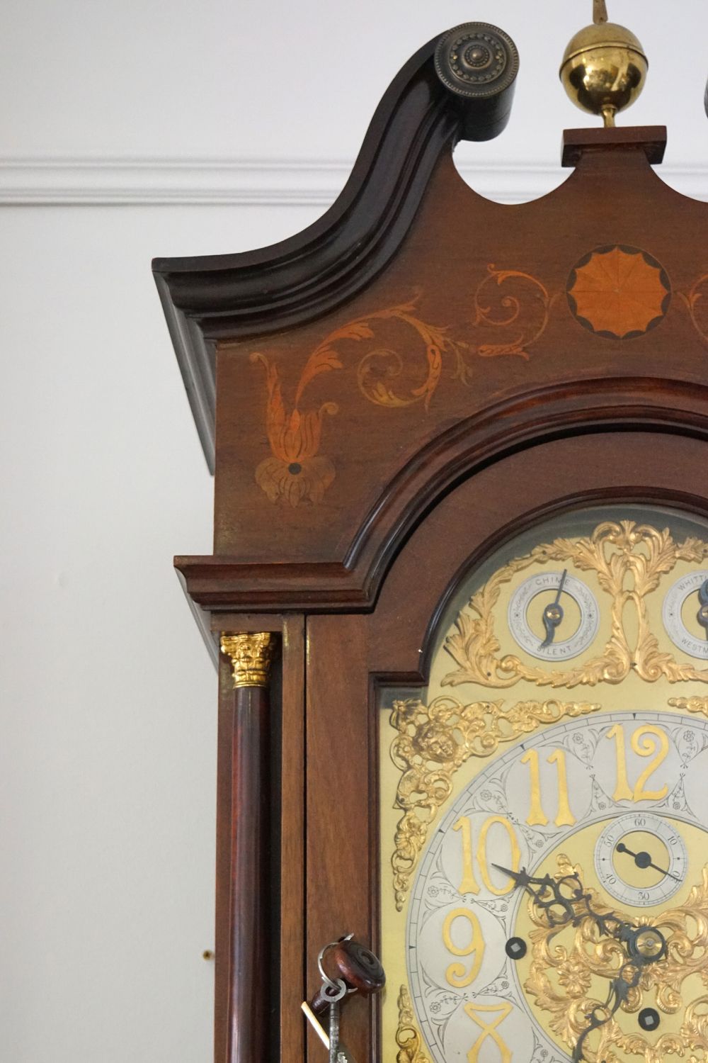 EDWARDIAN MARQUETRY LONG CASE CLOCK - Image 5 of 5