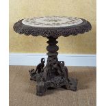 19TH-CENTURY CARVED ANGLO-INDIAN CENTRE TABLE