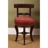 REGENCY MAHOGANY MUSIC CHAIR