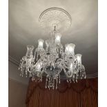 12 BRANCH WATERFORD CRYSTAL CHANDELIER