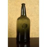 EARLY GREEN GLASS BOTTLE