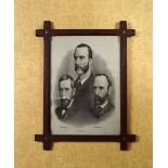 FRAMED LITHOGRAPH OF 19TH-CENTURY IRISH LEADERS