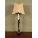 BRASS STEMMED TABLE LAMP