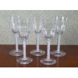 GROUP OF FIVE GEORGE III WINE GLASSES