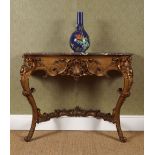 19TH-CENTURY CARVED GILTWOOD CONSOLE TABLE