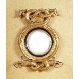 IRISH REGENCY CARVED GILTWOOD CONVEX MIRROR