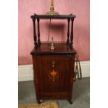 EDWARDIAN ROSEWOOD AND INLAID COAL CABINET