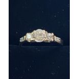 14CT YELLOW GOLD SOLITAIRE DIAMOND RING