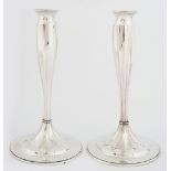 PAIR OF TIFFANY SILVER CANDLESTICKS