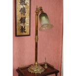 EDWARDIAN BRASS TABLE LAMP