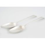 PAIR OF SILVER SERVING SPOONS