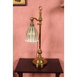 EDWARDIAN BRASS TELESCOPIC TABLE LAMP