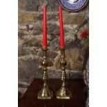 PAIR OF GEORGIAN BRASS CANDLESTICKS