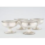 SUITE OF 4 OVAL CRESTED SILVER CONDIMENTS