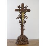 HAND CARVED OAK CRUCIFIX