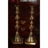 PAIR OF GEORGIAN BRASS CANDLESTICKS