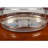 LARGE SHEFFIELD PLATED GALLERY TRAY