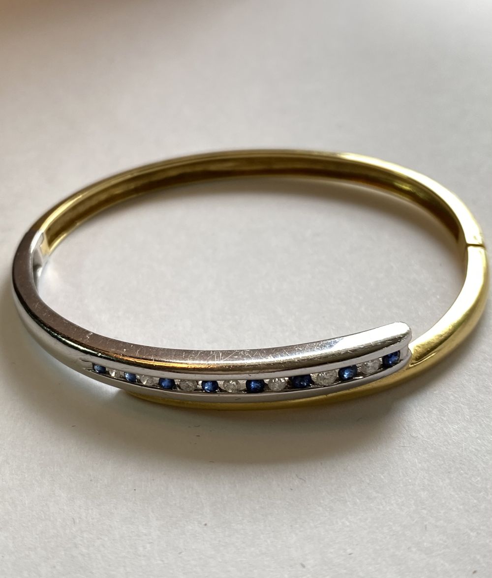 SAPPHIRE AND DIAMOND BANGLE - Image 4 of 11